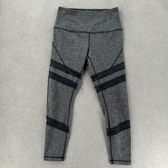 Zella Womens Small‎ High Waist 7/8 Length Gray Mesh Athletic Leggings Yoga Pants - Picture 1 of 10